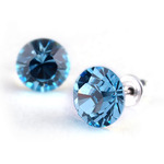 Swarovski kristályos fülbevaló aquakék kővel