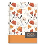 Tan&aacute;ri zsebk&ouml;nyv A5, Floral mint&aacute;s papir bor&iacute;t&oacute;val 2026/2027. tan&eacute;vre