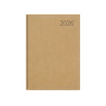 Agenda A5 heti Top Timer Traditional bézs borítóval, fehér lap,  2026.év