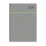 Agenda A5 napi Top Timer Young szürke-zöld borítóval, fehér lap 2026.év