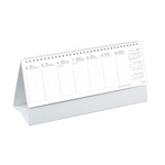 Asztali napt&aacute;r Top Timer T065 feh&eacute;r t&ouml;mb&ouml;s, &aacute;ll&oacute; karton h&aacute;tlappal, 290x100mm,  2027.&eacute;v