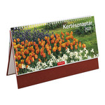 Asztali napt&aacute;r Top Timer Kert&eacute;sz, feh&eacute;r t&ouml;mb&ouml;s, &aacute;ll&oacute;, bord&oacute; műbőrbevont karton h&aacute;tlappal, 325x155mm,  2027.&eacute;v