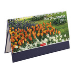 Asztali napt&aacute;r Top Timer Kert&eacute;sz, feh&eacute;r t&ouml;mb&ouml;s, &aacute;ll&oacute; k&eacute;k műbőrbevont karton h&aacute;tlap, 325x155mm 2027.&eacute;v