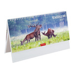 Asztali napt&aacute;r Top Timer Vad&aacute;szat, feh&eacute;r csonkalapos t&ouml;mb&ouml;s, &aacute;ll&oacute; karton h&aacute;tlappal, 325x155mm,  2027.&eacute;v