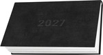 Zsebnapt&aacute;r fekvő, feh&eacute;r lapokkal fekete bor&iacute;t&oacute;, 2027 &eacute;v