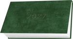 Zsebnapt&aacute;r fekvő, feh&eacute;r lapokkal z&ouml;ld 2027.&eacute;v