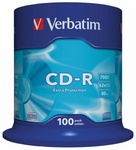 Verbatim CD-R 700 MB, 80min, 52x, 100db/henger (DataLife)