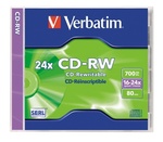 Verbatim CD-RW 700 MB, 8-12x újraírható normál tokban