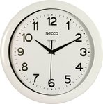 Falióra, 28,5 cm, SECCO fehér keret és számlap, fekete számok