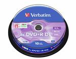 Verbatim DVD+R 8,5 GB, 8x, k&eacute;tr&eacute;tegű lemez Double Layer, hengeren 10db/CSM