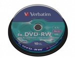 Verbatim DVD-RW 4x, újraírható, 10db/henger (SERL)