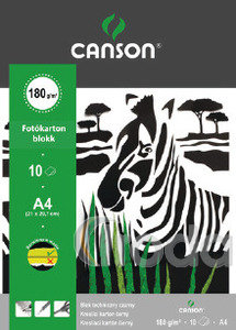 Canson Fotókarton blokk - A4 / fekete 160g, 10db/tömb