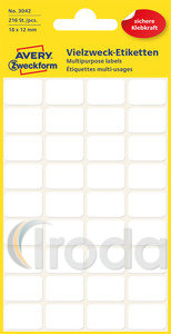 Avery Univerzális 3042  etikett - fehér, 18x12mm 216db/csom