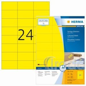 HERMA No.4406 etikett 70X37mm, sárga, 100lap/cs