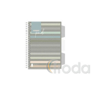 Spir&aacute;lf&uuml;zet regiszteres Projektbook  STREET A5 S.PAD LINES perfor&aacute;lt,100lap,duplaspir&aacute;l vonalas