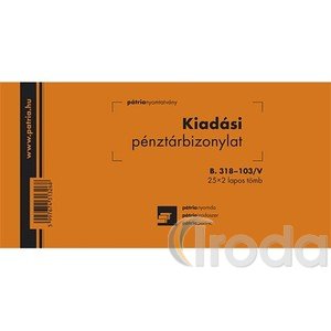 Kiadási pénztárbizonylat 25x2 lapos tömb 203x102 mm, B.318-103/V