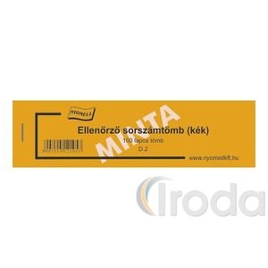 Tombola Ellenőrző sorszámtömb 100lap/tömb 146x40 mm D.2/KÉK