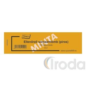 Tombola Ellenőrző sorszámtömb 100lap/tömb 146x40 mm D.2/rózsa
