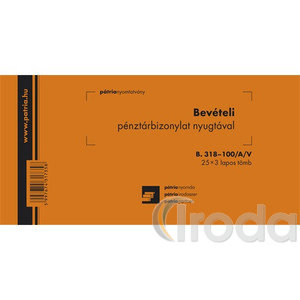 Bevételi p.biz.25x3 B.318-100/A/V költségvetési szervek részére