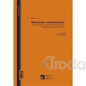 Állománybavételi bizonylat műszaki és egyéb berendezésekről 25x4 lapos tömb A/4 álló