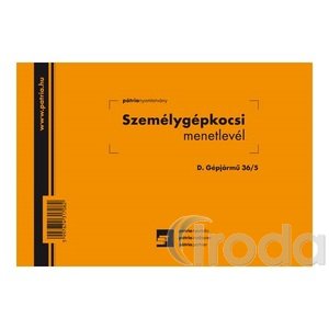 Személygépkocsi menetlevél 100 lapos tömb A/5 fekvő, D.GEPJ.36/5