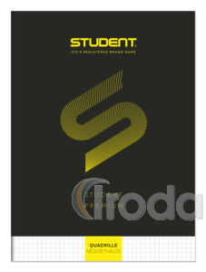 ICO Student Premium füzet, A4 kockás lapos (87-32) fekete borító