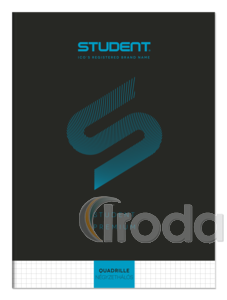 ICO Student Premium füzet, A4 kockás lapos (87-32) fekete borító