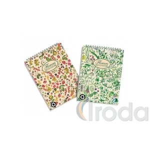 Jegyzettömb spirálos Pigna Nature Flowers A/5 50 lapos kockás