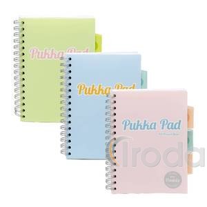 Spir&aacute;lf&uuml;zet, A5, vonalas, 100 lap, PUKKA PAD Pastel project book, vegyes sz&iacute;n