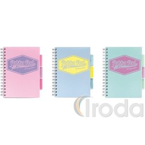 Spirálfüzet, A5, vonalas, 100 lap, PUKKA PAD Pastel project book,, perforált lapok, 3regiszterrel