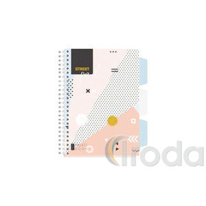 Spir&aacute;lf&uuml;zet regiszteres Projektbook  STREET A5 S.PAD COLOR perfor&aacute;lt,100lap,duplaspir&aacute;l vonalas