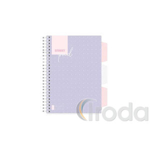 Spir&aacute;lf&uuml;zet regiszteres Projektbook  STREET A5 S.PAD DOTS perfor&aacute;lt,100lap,duplaspir&aacute;l kock&aacute;s