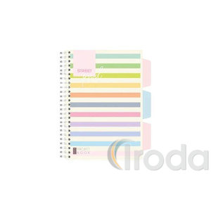 Spir&aacute;lf&uuml;zet regiszteres Projektbook  STREET A5 S.PAD STRIP perfor&aacute;lt,100lap,duplaspir&aacute;l vonalas