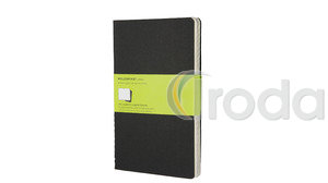 MOLESKINE JEGYZETFÜZET CAHIER QP318 FEKETE L SIMA 13x21cm, 3db/cs