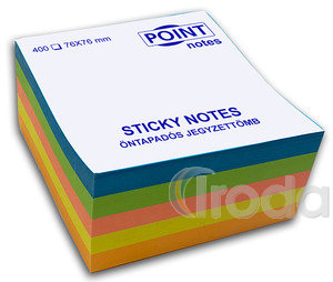 Öntapadó jegyzettömb 75x75 320 lap élénk/neon színek