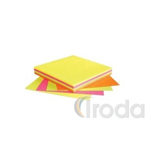 Öntapadó jegyzettömb 75x75mm 4x25lap neon mix InfoNotes