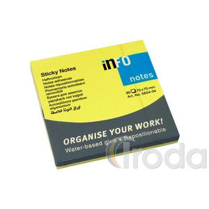Jegyzett&ouml;mb InfoNotes &ouml;ntapad&oacute;s 75x75 mm neon 80 lap neon s&aacute;rga