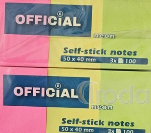 Jegyzett&ouml;mb OFFICIAL &ouml;ntapad&oacute;s 40x50 mm 3x100 lap NEON MIX