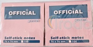 Jegyzett&ouml;mb OFFICIAL &ouml;ntapad&oacute;s 76x76 mm 100 lap pasztell r&oacute;zsasz&iacute;n