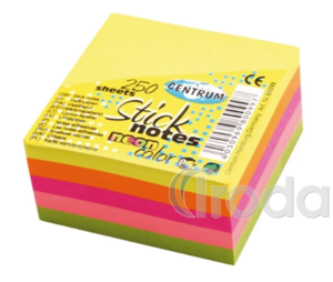 Öntapadó jegyzettömb 51x51mm 250lap, neon vegyes színek