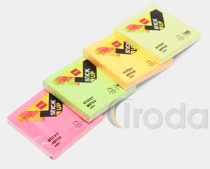 &Ouml;ntapad&oacute; jegyzett&ouml;mb, 76x76 mm, 100 lap, vegyes neon sz&iacute;n