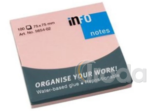Jegyzett&ouml;mb InfoNotes &ouml;ntapad&oacute;s, 75x75 mm, 100 lap, pasztell pink