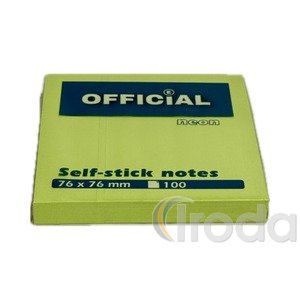 Jegyzett&ouml;mb OFFICIAL &ouml;ntapad&oacute;s 76x76 mm 100 lap neon z&ouml;ld