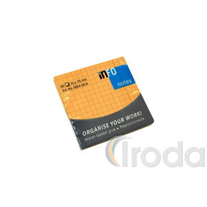 Jegyzett&ouml;mb InfoNotes &ouml;ntapad&oacute;s 75x75 mm NEON KOCK&Aacute;S 80 lap neon narancss&aacute;rga