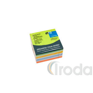 Jegyzett&ouml;mb InfoNotes &ouml;ntapad&oacute;s, 75x75 mm, 450 lap, intenz&iacute;v sz&iacute;nek (z&ouml;ld, s&aacute;rga, lila, narancs)