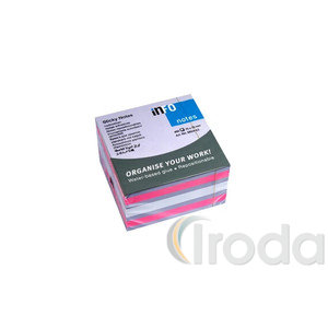 Jegyzett&ouml;mb InfoNotes &ouml;ntapad&oacute;s, 75x75 mm, 450 lap, pasztell sz&iacute;nek (pink, feh&eacute;r,lila)