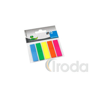 Jel&ouml;lő c&iacute;mke Info Notes 5sz&iacute;n 12x44mm 5x25lap műa.&aacute;tl&aacute;tsz&oacute; lapok