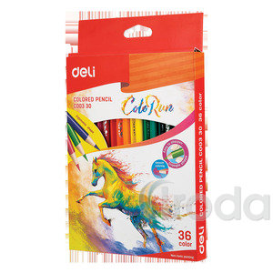 DELI Színesceruza készlet, 36 darabos, ColoRun