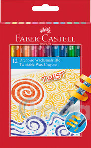 Faber-Castell Zsírkrétakészlet 12db-os hengeres műanyag csavarható test