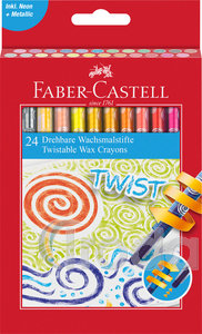 Faber-Castell Zsírkrétakészlet 24db-os hengeres műanyag csavarható test